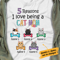 Personalized Reasons Love Being A Cat Mom Grandma T Shirt MR92 65O34 thumb 1