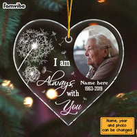 Personalized Memorial Dandelion Upload Photo Heart Ornament 30025 thumb 1