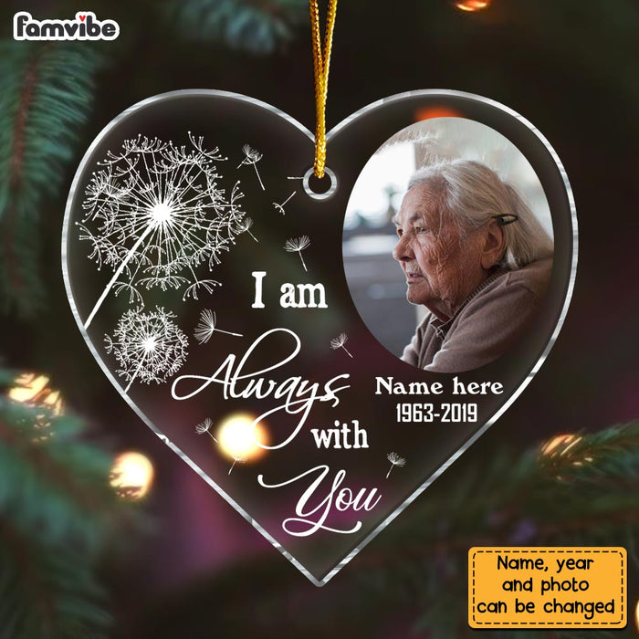 Personalized Memorial Dandelion Upload Photo Heart Ornament 30025 1