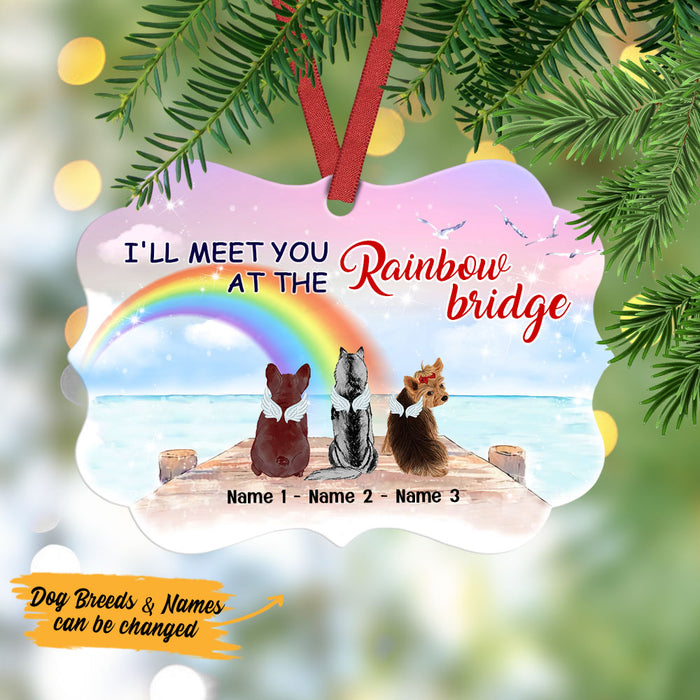 Personalized Rainbow Bridge Dog Memorial MDF Benelux Ornament NB113 30O53 1