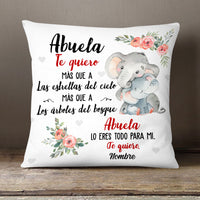 Personalized Elephant Mom Grandma Spanish Mamá Abuela Pillow AP264 95O58 (Insert Included) thumb 1