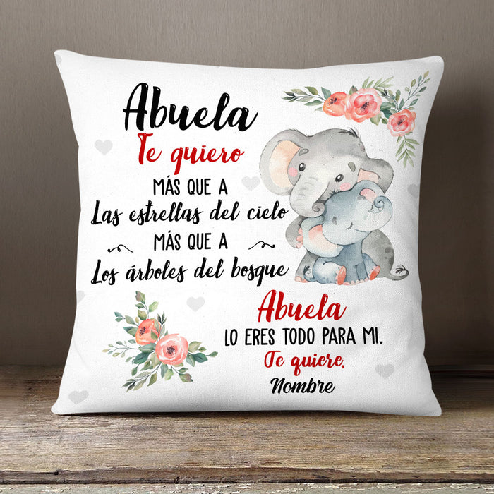 Personalized Elephant Mom Grandma Spanish Mamá Abuela Pillow AP264 95O58 (Insert Included) 1