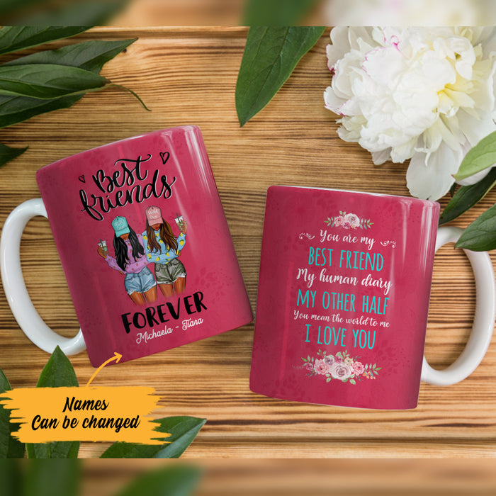 Personalized You Mean The World To Me BWA Friends Mug AG43 28O57 1
