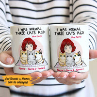 Personalized Cat I Was Normal Mug JR231 30O53 thumb 1