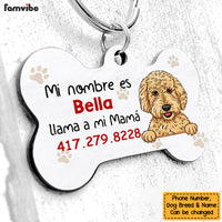 Personalized Perro Llama A Mi Mamá Spanish Dog Call My Mom Bone Pet Tag AP137 67O58 thumb 1
