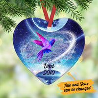 Personalized Hummingbird Memorial Mom Dad Heart Ornament SOB312 87O36 thumb 1