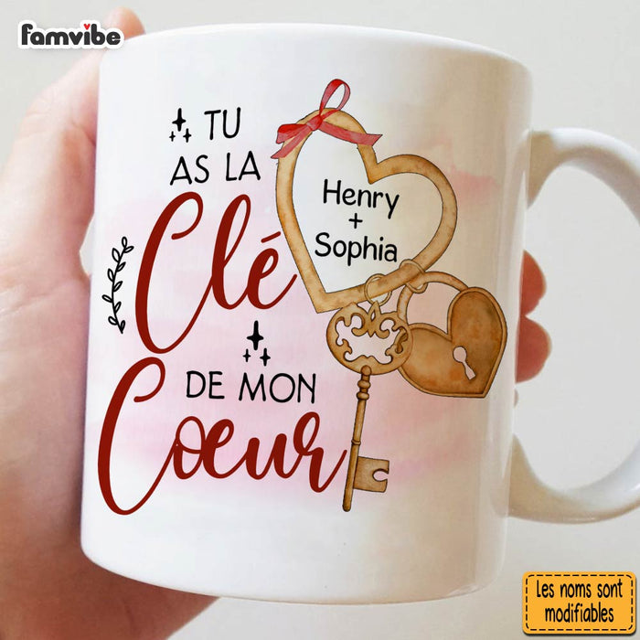 Personalized Couple French Tu As La Clé  De Mon Cœur Mug 30950 1
