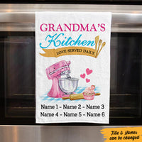 Personalized Grandma Kitchen Love Served Daily Towel DB121 95O47 thumb 1