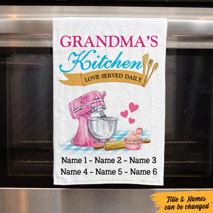 Personalized Grandma Kitchen Love Served Daily Towel DB121 95O47 1