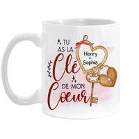 Personalized Couple French Tu As La Clé  De Mon Cœur Mug 30950 thumb 1