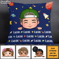 Personalized Gift For Grandson Custom Name Outer Space Pillow 30768 thumb 1