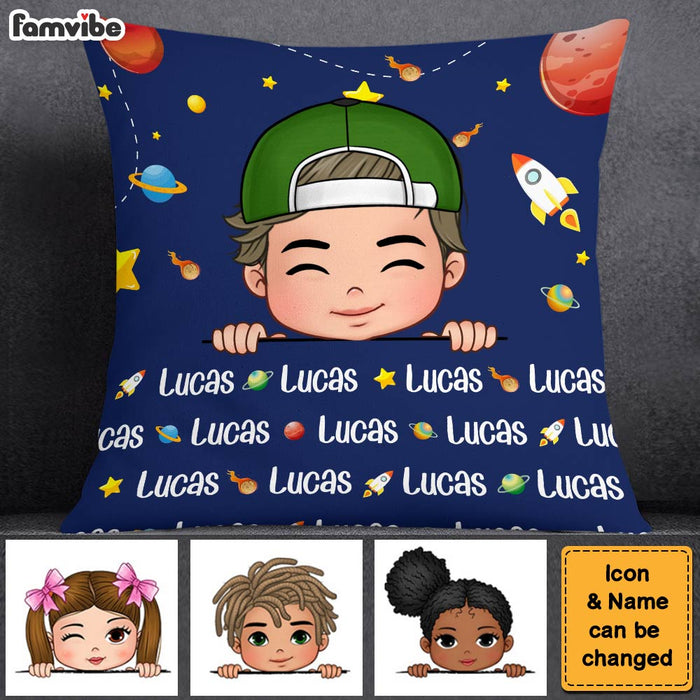 Personalized Gift For Grandson Custom Name Outer Space Pillow 30768 1