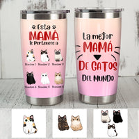 Personalized Mamá Gato Cat Mom Spanish Steel Tumbler AP133 73O57 thumb 1