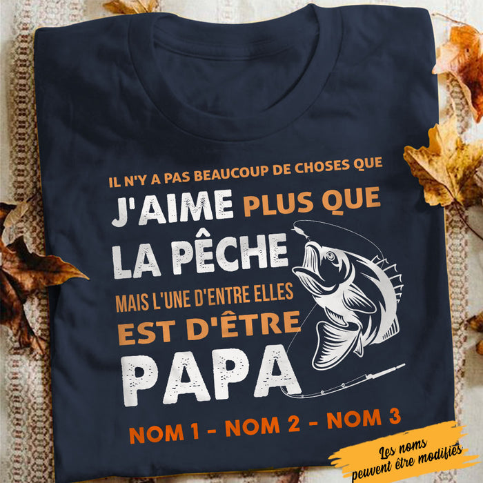 Personalized Dad Grandpa Fishing Père Grand-père La Pêche French T Shirt AP93 87O58 1