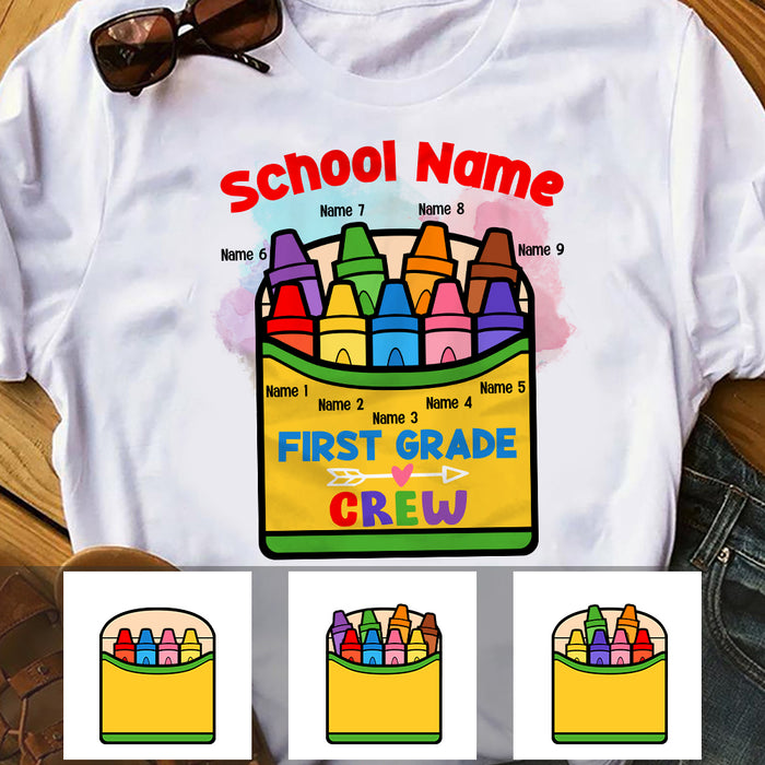 Personalized Teacher Crayon Box T Shirt JN281 30O36 1