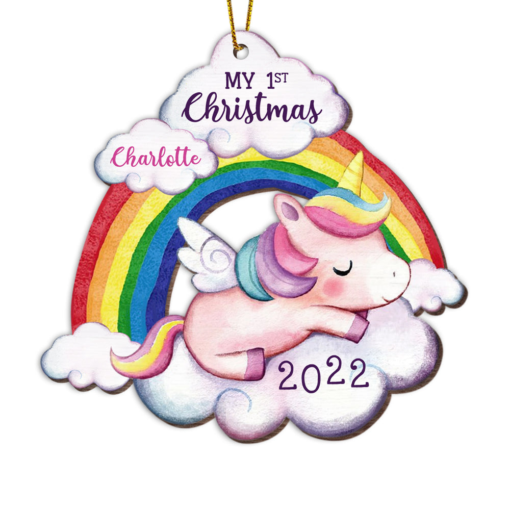 Personalized  Unicorn Baby First Christmas Ornament OB222 36O69 Primary Mockup