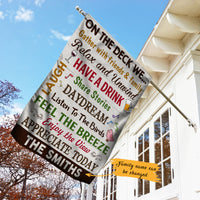 Personalized Family On The Deck We Gather Gardening Flag AG132 73O47 thumb 1