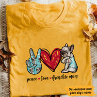 Personalized Peace Love French Bulldog Mom Shirt AG271 81O36 thumb 1