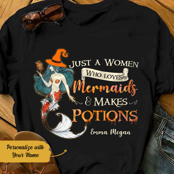 Personalized Mermaid Witch Potions Halloween T Shirt AG271 28O58 1