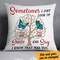 Personalized Memorial Butterflies Mom Dad Pillow MR154 67O60 (Insert Included) thumb 1