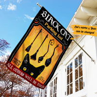 Personalized Black Cat Broom Parking Company Halloween Flag AG133 81O53 thumb 1