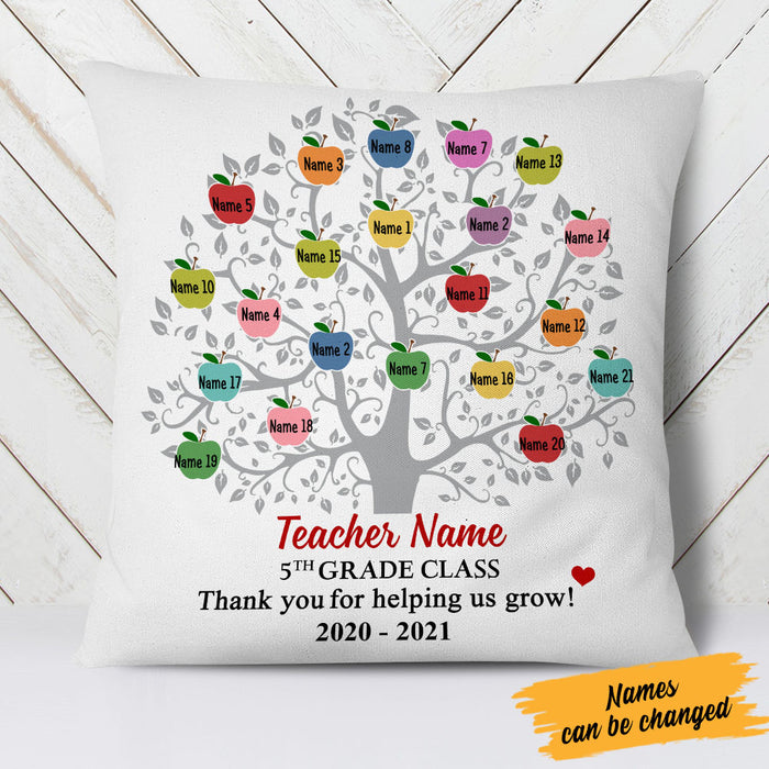 Personalized Teacher Apple Tree Pillow JN11 30O58 (Insert Included) 1