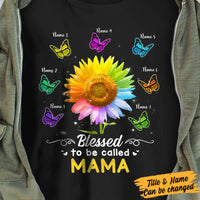 Personalized  Blessed Butterfly Sunflower Mom Grandma T Shirt MY41 65O57 thumb 1