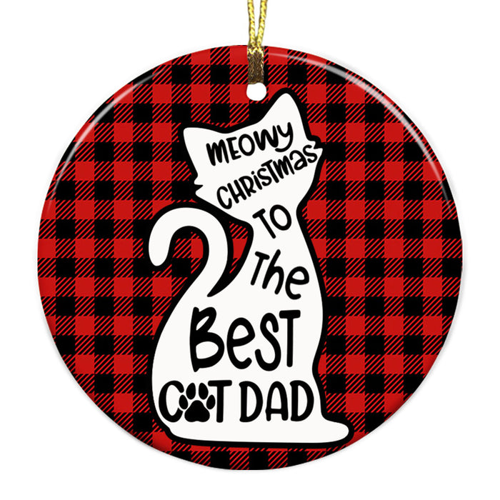 Christmas Cat Dad Circle Ornament NB25 26O53 1