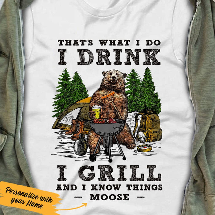 Personalized Camping Bear  White T Shirt JN56 95O61 1