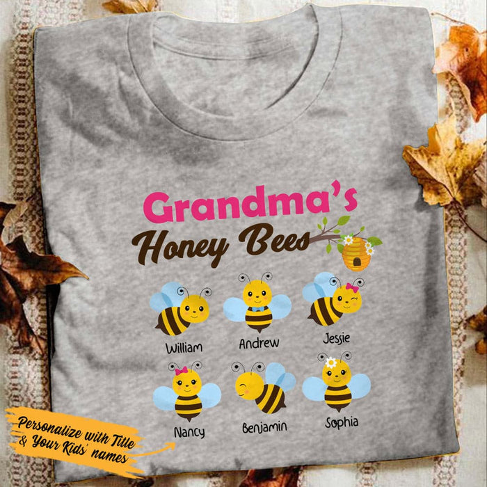 Personalized Grandma Honey Bees  White T Shirt JN175 85O53 1