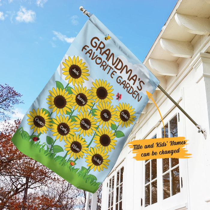 Personalized Grandma Sunflower Gardening Garden Flag JL610 85O58 1