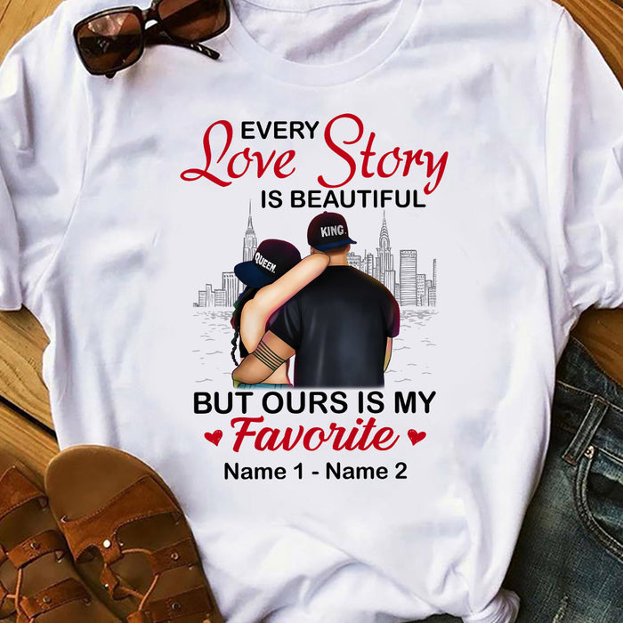 Personalized Couple Love Story T Shirt MR85 30O53 1