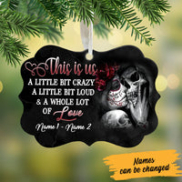 Personalized Skull Couple Love MDF Benelux Ornament NB113 81O60 thumb 1