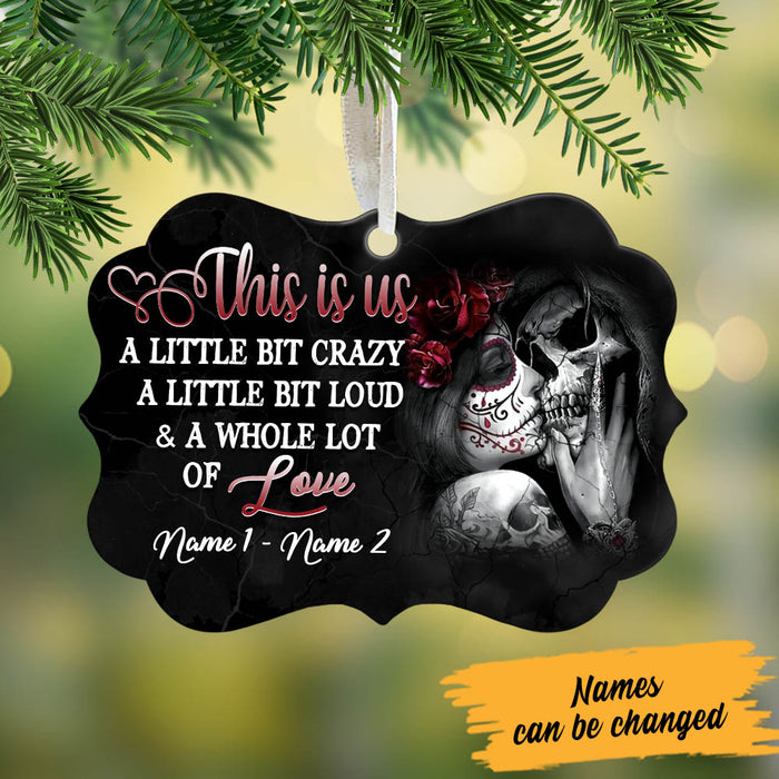 Personalized Skull Couple Love MDF Benelux Ornament NB113 81O60 1
