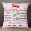 Personalized German Mama Oma Elephant Mom Grandma Pillow AP146 65O53 (Insert Included) 1