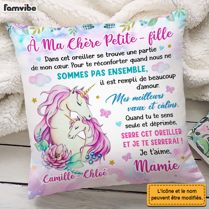 Personalized Gift For Granddaughter French Unicorn Pillow 30167 1