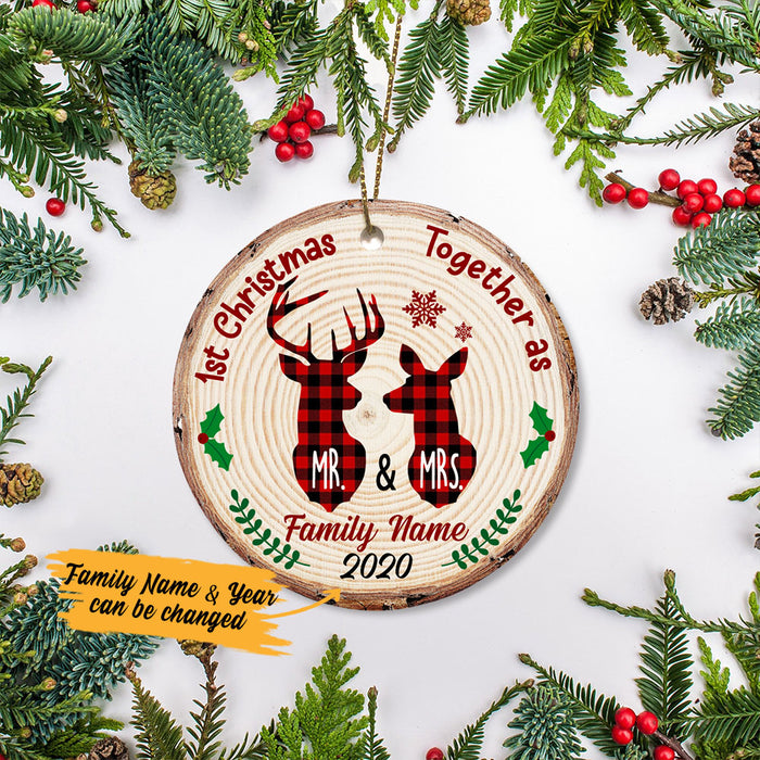 Personalized Deer Hunting Couple First Christmas  Ornament SB93 26O53 1