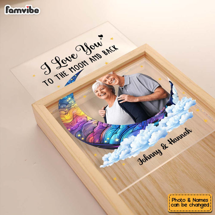 Personalized Couple Gift I Love You To The Moon And Back Picture Frame Light Box 31308 1