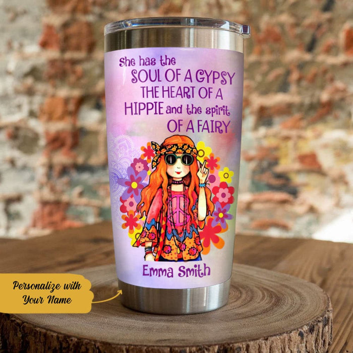 Personalized Hippie Women Tumbler JN181 65O58 1