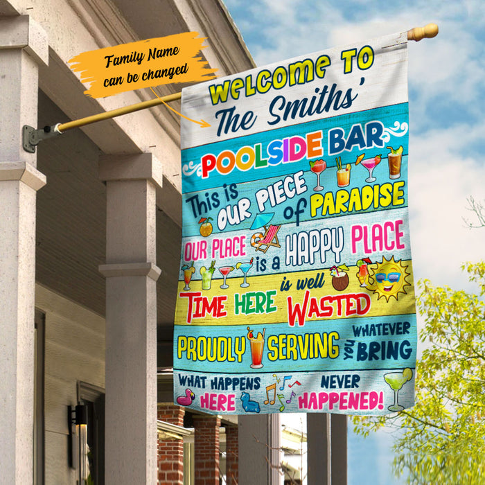 Personalized Piece Of Paradise Pool Bar Flag AG202 29O53 1