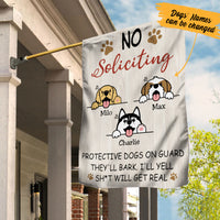Personalized No Soliciting Barking Dogs Flag AG122 95O57 thumb 1