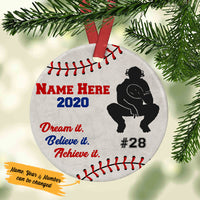 Personalized Baseball Softball  Circle Ornament NB141 95O53 thumb 1