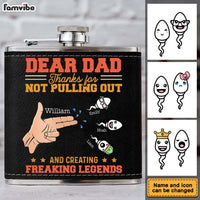 Personalized Gift For Dad Freaking Legends Leather Hip Flask 32264 thumb 1