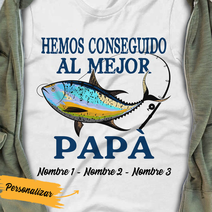 Personalized Spanish Papá Pesca Fishing Dad T Shirt AP96 65O36 1