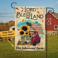 Personalized Farm Truck God Bless The Land Flag JL221 30O58 thumb 1