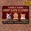 Personalized Dog Welcome Keep Gate Closed Metal Sign JL101 24O34 1