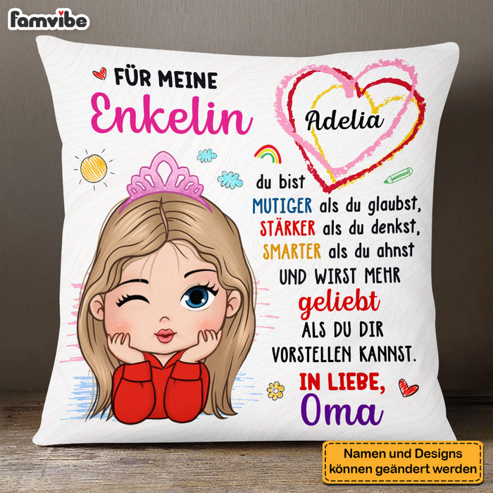 Personalized Gift For Granddaughter German Für Meine Enkelin Pillow 30221 1