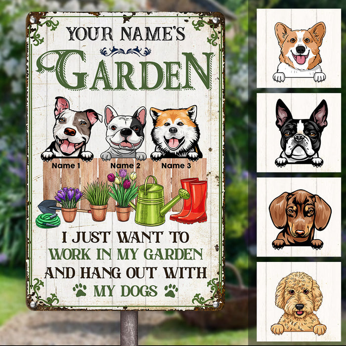 Personalized Dog Garden Metal Sign JN291 26O58 1