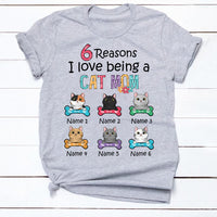 Personalized Reasons Love Being A Cat Mom Grandma T Shirt MR92 65O34 thumb 1