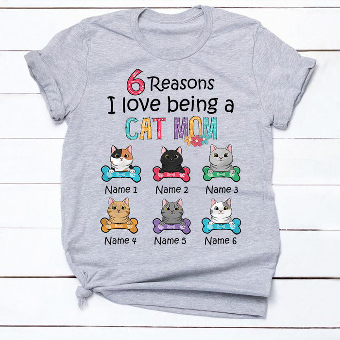 Personalized Reasons Love Being A Cat Mom Grandma T Shirt MR92 65O34 1
